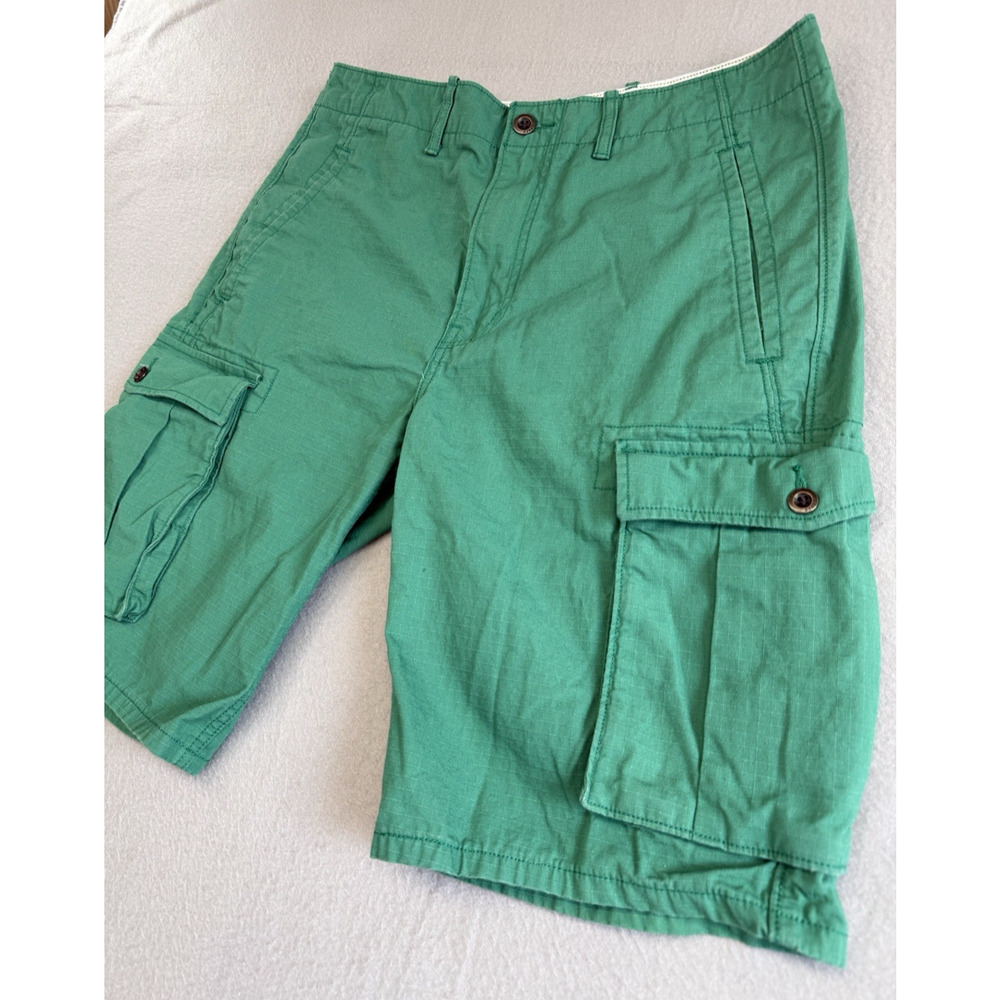 Levi’s Kelly Green Cargo Shorts Mens 32 Ripstop Cotton Relaxed Fit - Picture 2 of 13